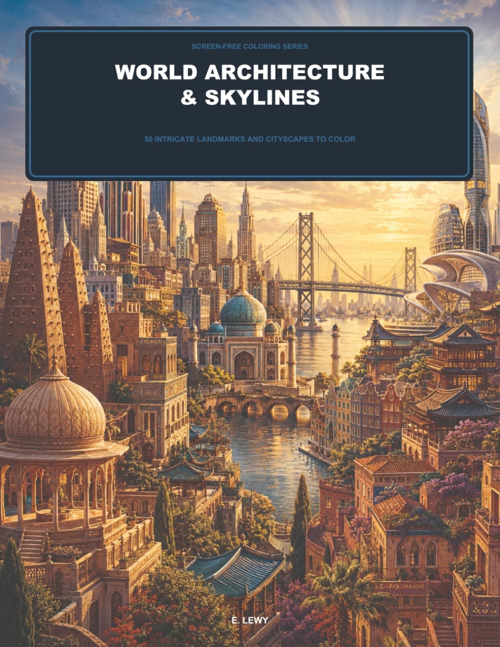 World Architecture & Skylines coloring book cover